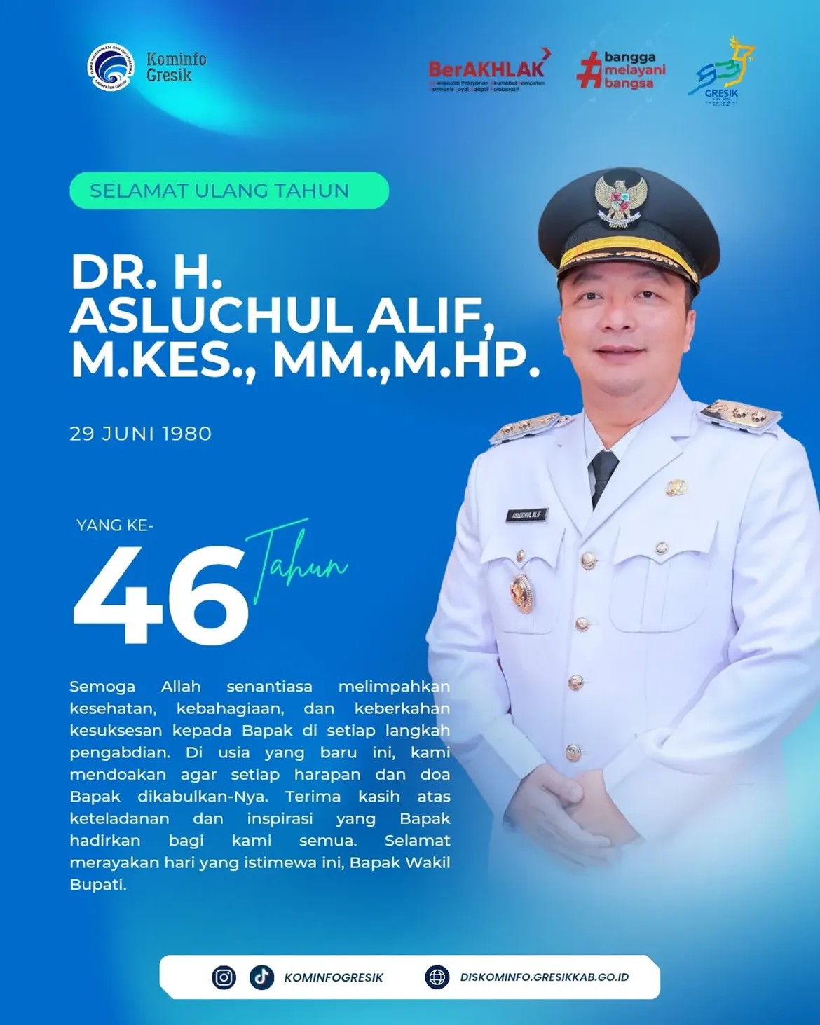 Selamat Ulang Tahun DR. H. ASLUCHUL ALIF, M.KES., M.M., M.HP.